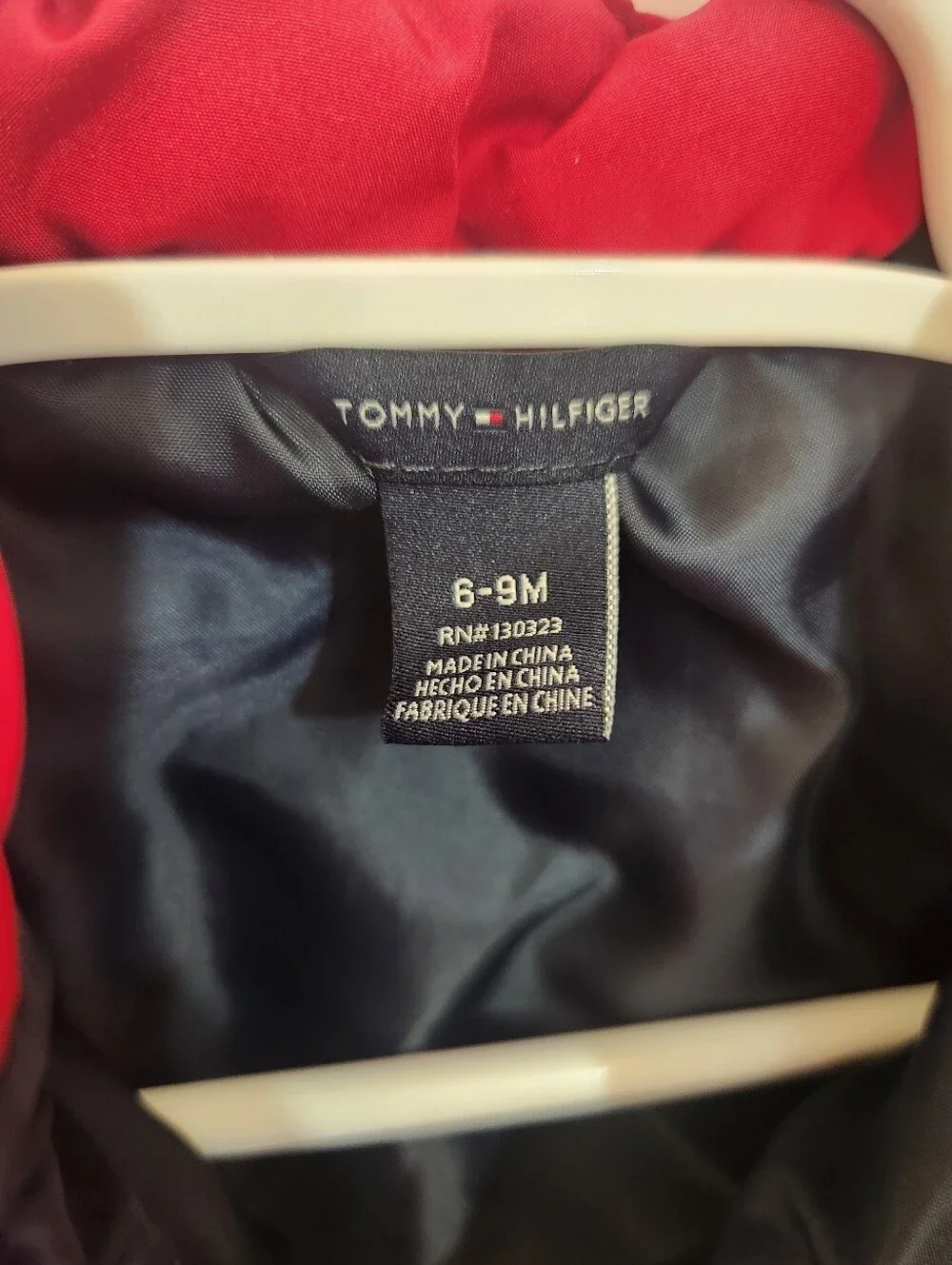 Tommy Hilfiger baby 6-9 month Red puffer vest